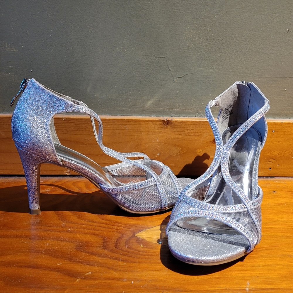 Silver Slipper Formal Heels